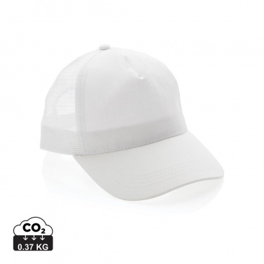 Logo trade promotional gifts image of: Impact AWARE™ Brushed rcotton 5 panel trucker cap 190gr