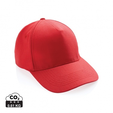 Logo trade business gifts image of: Impact 5panel 280gr Recycled cotton cap with AWARE™ tracer