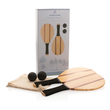 Logo trade promotional gifts image of: Wooden frescobol tennis set