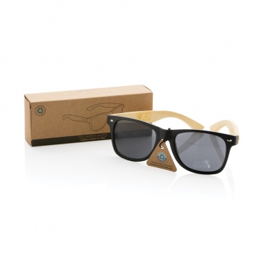 Logo trade promotional gifts picture of: Bamboo and RCS recycled plastic sunglasses