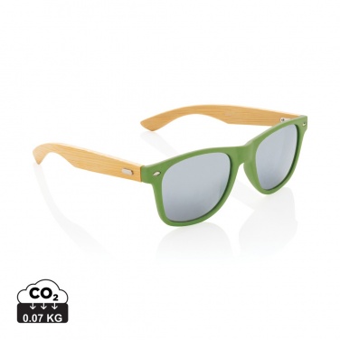 Logo trade promotional items image of: Bamboo and RCS recycled plastic sunglasses