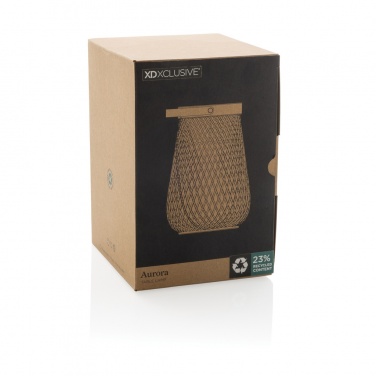 Logo trade promotional gifts image of: Aurora RCS recycled plastic USB re-chargeable table lamp