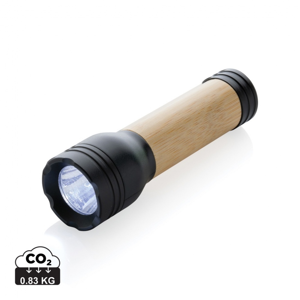 Logo trade promotional giveaways image of: Lucid 1W RCS certified recycled plastic & bamboo torch