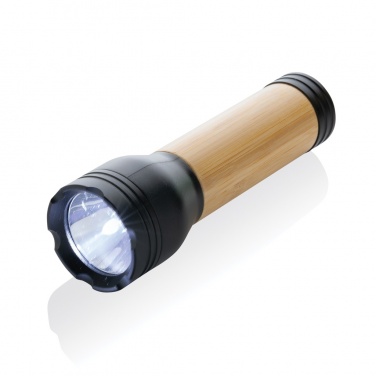 Logo trade business gifts image of: Lucid 3W RCS certified recycled plastic & bamboo torch