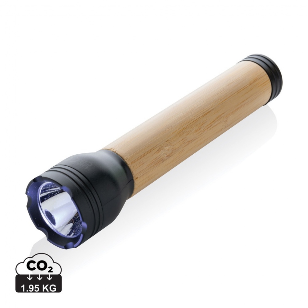 Logo trade promotional items image of: Lucid 5W RCS certified recycled plastic & bamboo torch