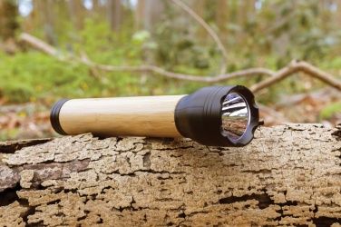 Logo trade corporate gift photo of: Lucid 5W RCS certified recycled plastic & bamboo torch