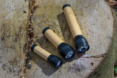 Logo trade promotional merchandise picture of: Lucid 5W RCS certified recycled plastic & bamboo torch