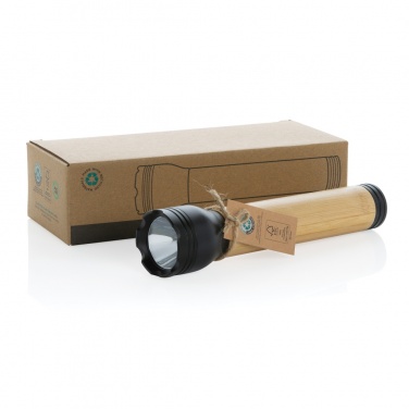 Logo trade promotional items image of: Lucid 5W RCS certified recycled plastic & bamboo torch