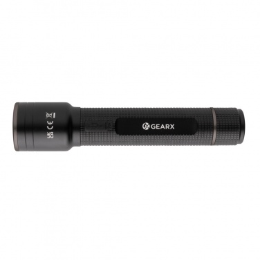 Logo trade promotional products image of: Gear X RCS recycled aluminum USB-rechargeable torch large