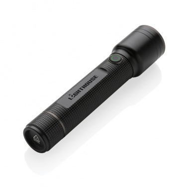 Logo trade promotional products image of: Gear X RCS recycled aluminum USB-rechargeable torch large