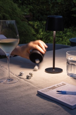 Logo trade promotional items image of: Zenic RCS recycled plastic USB re-chargable table lamp