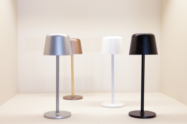 Logo trade advertising products image of: Zenic RCS recycled plastic USB re-chargable table lamp