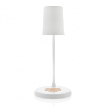 Logo trade business gift photo of: Zenara RCS recycled plastic and cork 15W wireless desk lamp