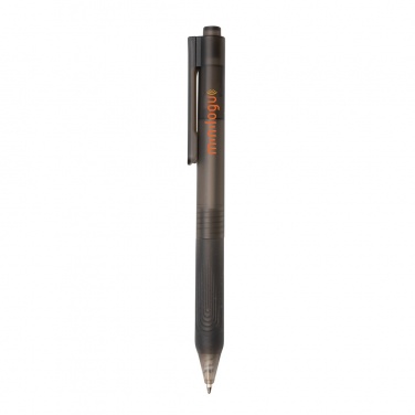 Logo trade promotional giveaway photo of: X9 frosted pen with silicone grip