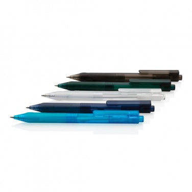 Logo trade promotional merchandise photo of: X9 frosted pen with silicone grip