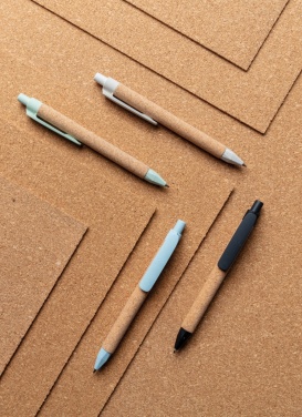 Logo trade promotional giveaways picture of: Write wheatstraw and cork pen