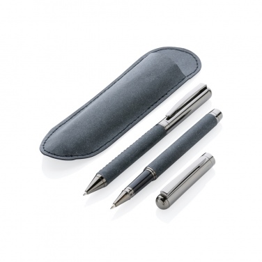 Logo trade promotional gifts picture of: Recycled leather pen set
