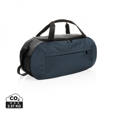 Logo trade promotional giveaways image of: Impact AWARE™ RPET modern sports duffel