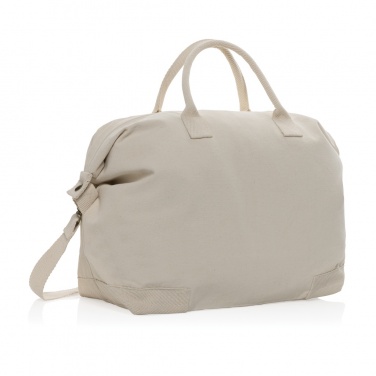 Logo trade promotional items image of: Kezar AWARE™ 500 gsm recycled canvas deluxe weekend bag
