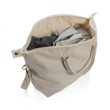Logo trade promotional giveaways image of: Kezar AWARE™ 500 gsm recycled canvas deluxe weekend bag