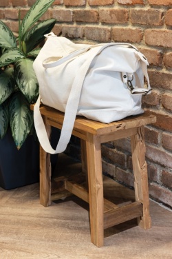Logo trade corporate gifts image of: Kezar AWARE™ 500 gsm recycled canvas deluxe weekend bag