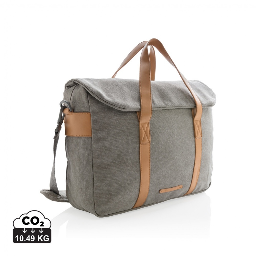 Logo trade advertising products image of: Canvas laptop bag PVC free