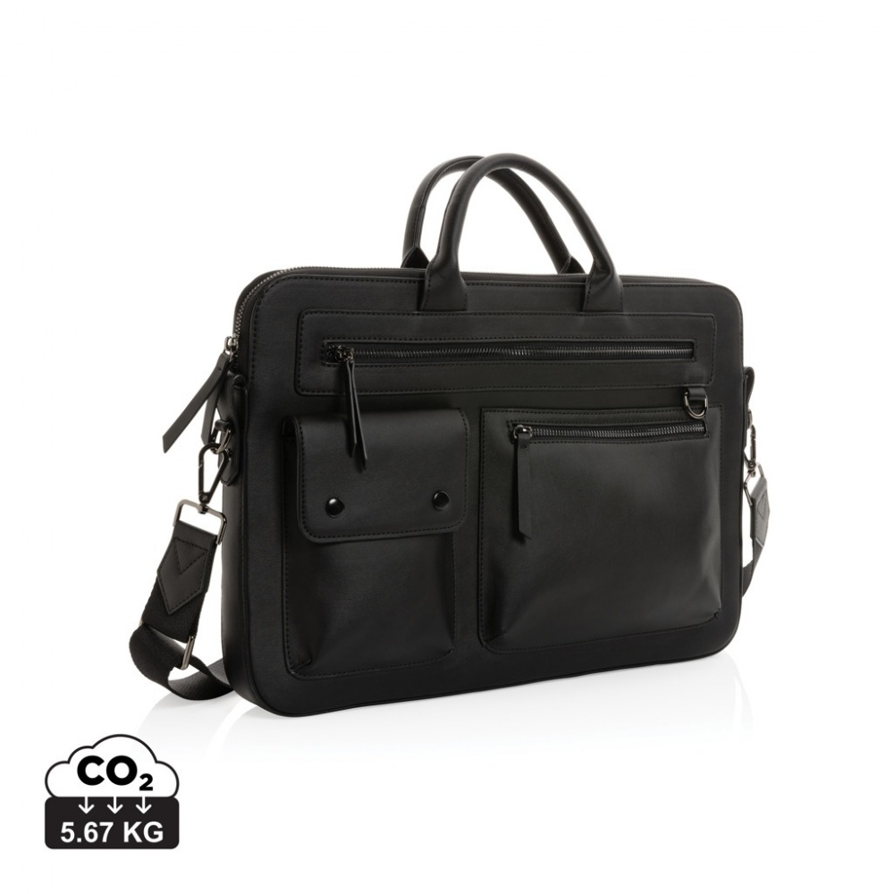 Logo trade promotional giveaways image of: Swiss Peak GRS recycled PU 14 inch laptop bag