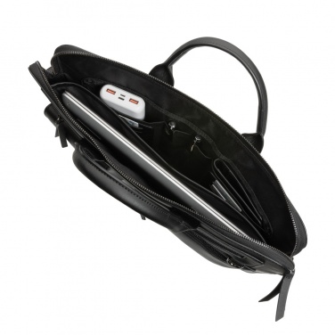 Logo trade promotional merchandise picture of: Swiss Peak GRS recycled PU 14 inch laptop bag