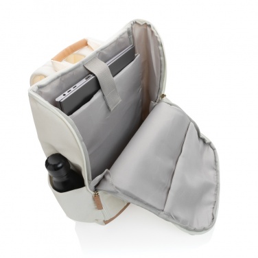Logo trade advertising products picture of: Impact AWARE™ 16 oz. recycled canvas 15" laptop backpack