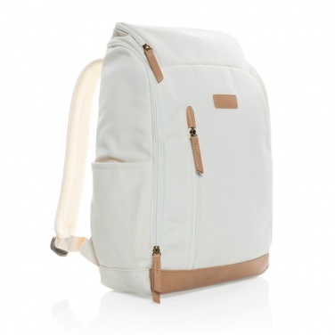 Logo trade promotional products picture of: Impact AWARE™ 16 oz. recycled canvas 15" laptop backpack