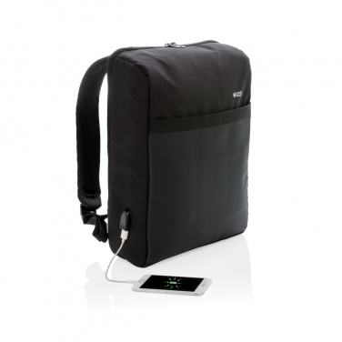 Logo trade promotional product photo of: Swiss Peak 15" anti-theft RFID & USB backpack PVC free