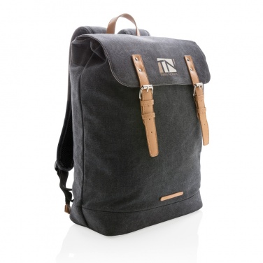 Logo trade business gift photo of: Canvas laptop backpack PVC free