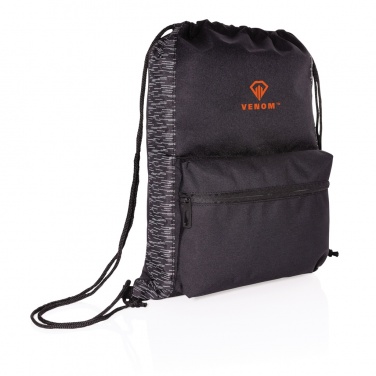 Logo trade promotional gifts picture of: AWARE™ RPET Reflective drawstring backpack