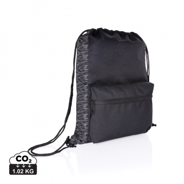 Logo trade corporate gift photo of: AWARE™ RPET Reflective drawstring backpack
