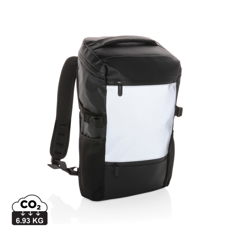 Logo trade promotional giveaways picture of: PU high visibility easy access 15.6" laptop backpack