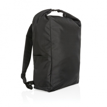Logo trade promotional giveaways image of: Impact AWARE™ RPET lightweight rolltop backpack