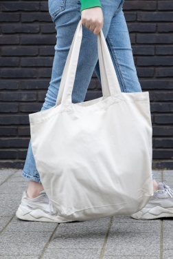 Logo trade promotional gifts image of: Impact Aware™ 240 gsm rcanvas shopper w/pocket undyed