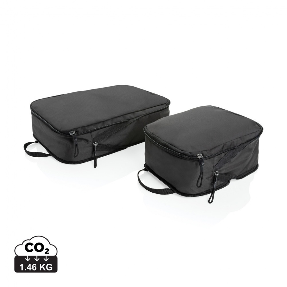 Logo trade business gifts image of: Swiss Peak Ridge AWARE™ RPET compression travel cubes 2pc