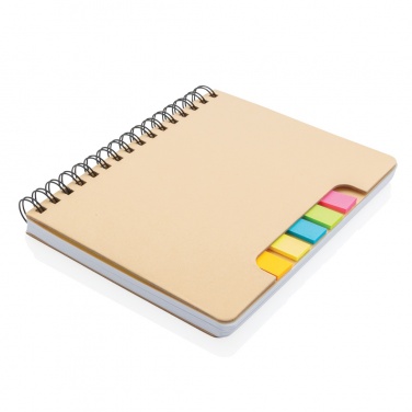 Logo trade promotional items picture of: A5 Kraft spiral notebook with sticky notes