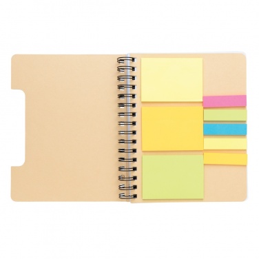 Logo trade promotional products picture of: A5 Kraft spiral notebook with sticky notes