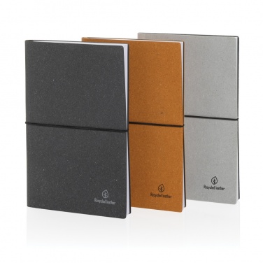 Logo trade promotional items picture of: A5 recycled leather notebook