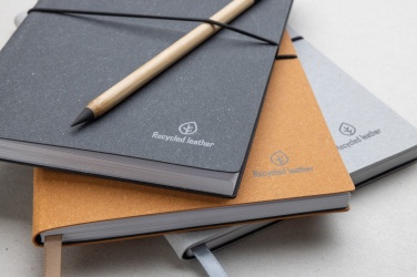Logo trade corporate gift photo of: A5 recycled leather notebook