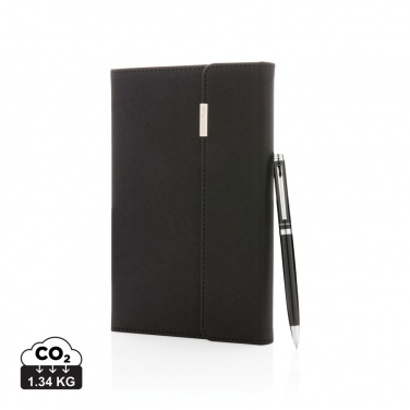 Logo trade promotional products image of: Swiss Peak deluxe A5 notebook and pen set