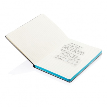 Logo trade advertising product photo of: Deluxe hardcover A5 notebook with coloured side