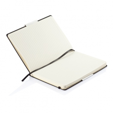 Logo trade business gifts image of: Deluxe hardcover A5 notebook