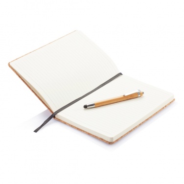 Logotrade promotional items photo of: A5 notebook with bamboo pen including stylus