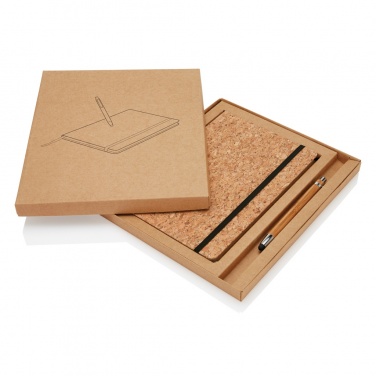 Logotrade advertising products photo of: A5 notebook with bamboo pen including stylus