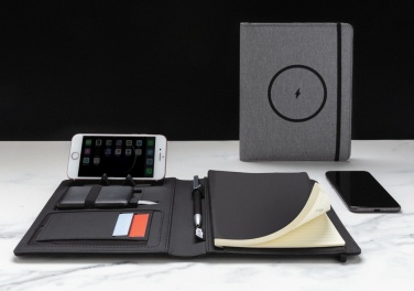 Logotrade promotional giveaways photo of: Air 5W wireless charging notebook with 5000mAh powerbank