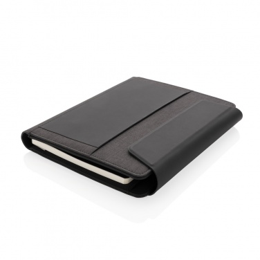 Logo trade advertising products image of: Fiko wireless charging A5 portfolio with powerbank