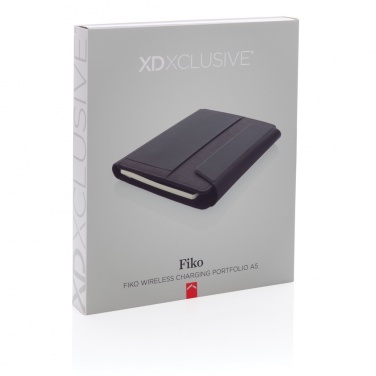 Logo trade advertising product photo of: Fiko wireless charging A5 portfolio with powerbank